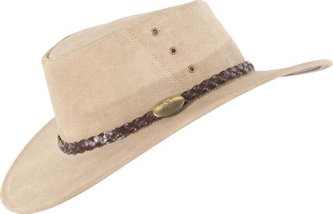 Jacaru Beige Bovine Leather Australian Made Bush Hat Handmade Sent
