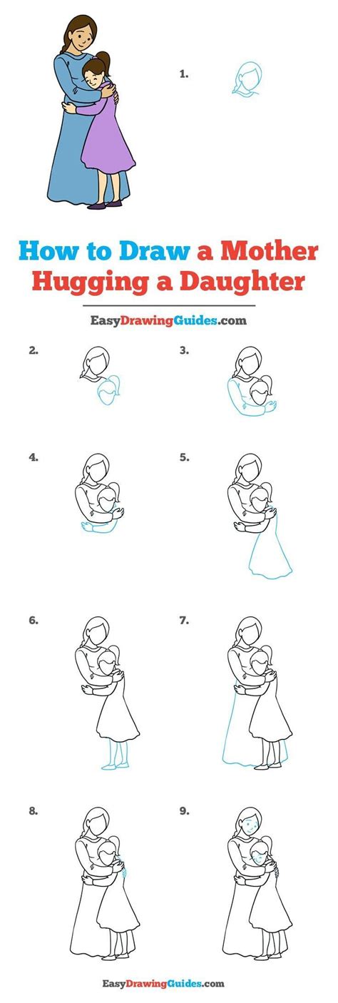 How To Draw A Mom And Daughter Hugging Askworksheet