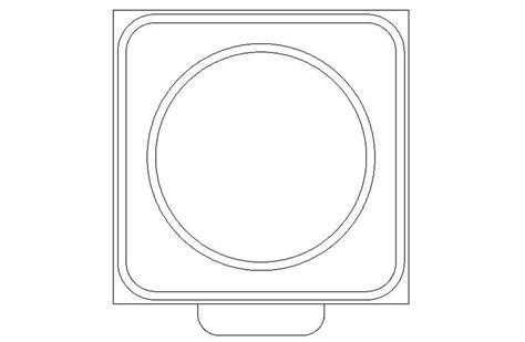 Washing Machine Cad Block Plan View In AutoCAD Dwg File