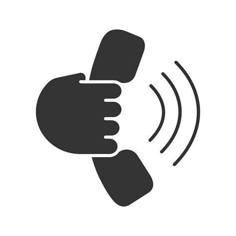 Hand Holding Handset Glyph Icon Answering The Call Hotline