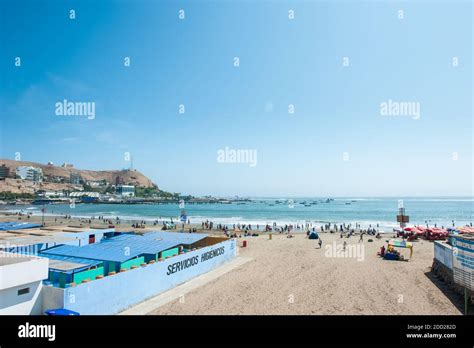 View Of Chorrillos Beach And Port At The Lima Peru Stock Photo Alamy