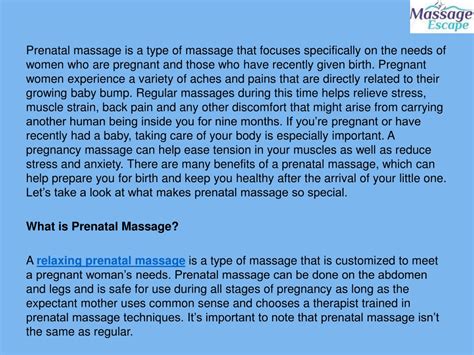 ppt prenatal massage the benefits and how to get one powerpoint presentation id 11664725