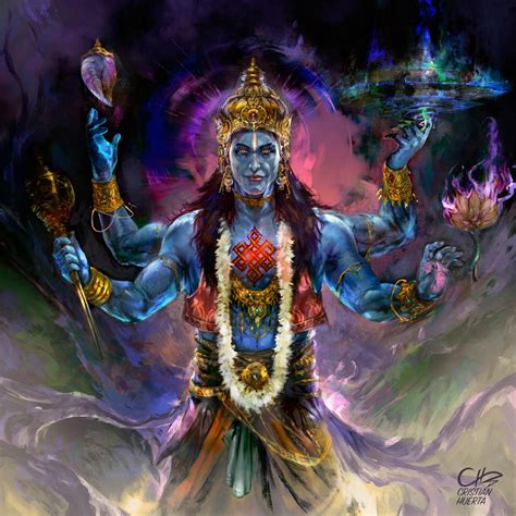 Vishnu By Ch28 On Deviantart Vishnu God Illustrations Lord Vishnu