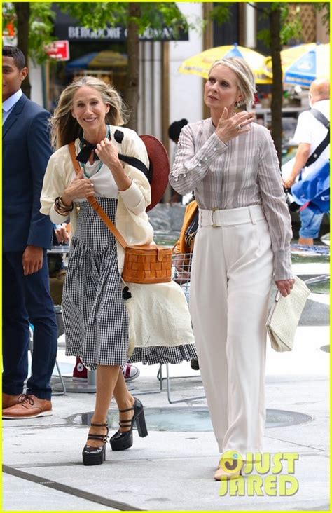 sarah jessica parker and cynthia nixon film first scenes for sex and the city reboot and just