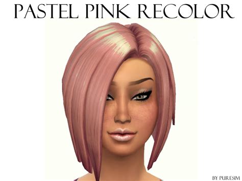 The Sims Resource Pastel Pink Hair