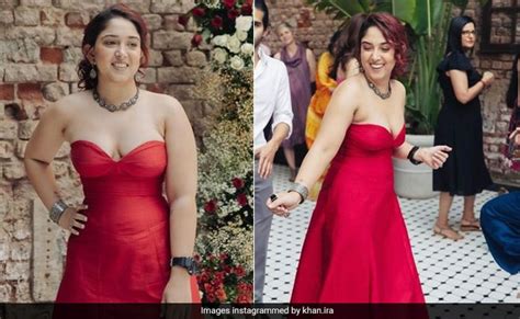 Aamir Khan S Daughter Ira Khan S Strapless Red Gown With Matching Hair Colour Looks Dreamy For