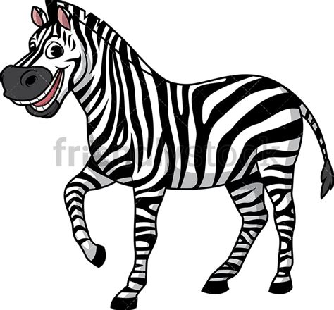 Happy Zebra Cartoon Clipart Vector Friendlystock