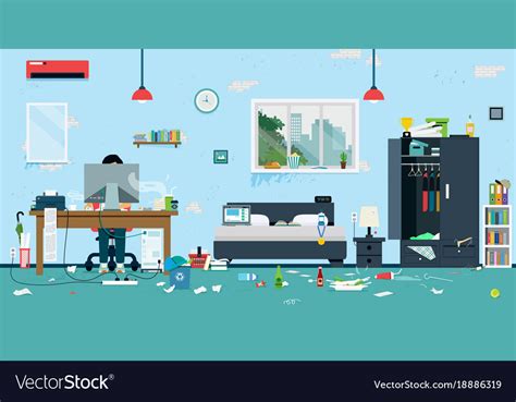 Dirty Room Royalty Free Vector Image Vectorstock