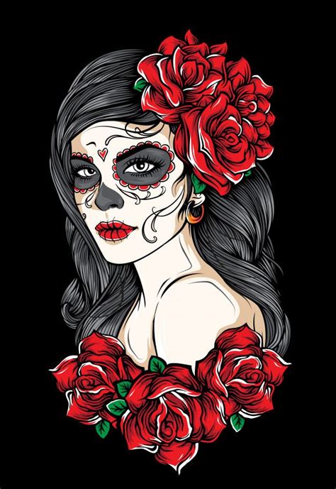 Download Sugarskull Girl | Ilustraciones del cráneo, Dibujo dia de ...