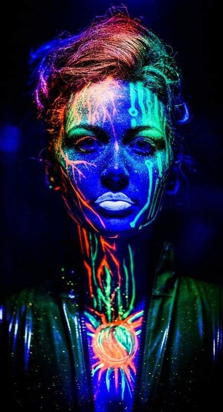 Pin By Linda Sims On Black Light And Uv Paint Neon Face Paint Body Art