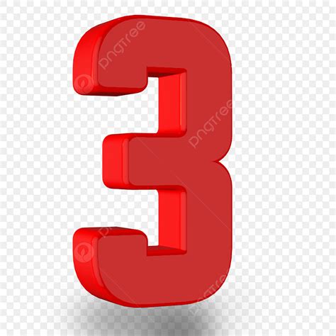 Number Red 3d Images Hd 3d Vibrant Red Number Three Vibrant Red