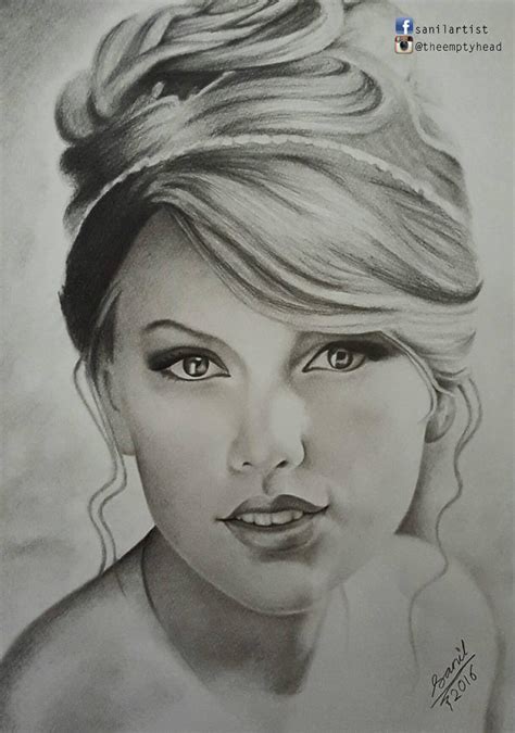 Pencil Drawing Of Taylor Swift By Sanilartist On Deviantart