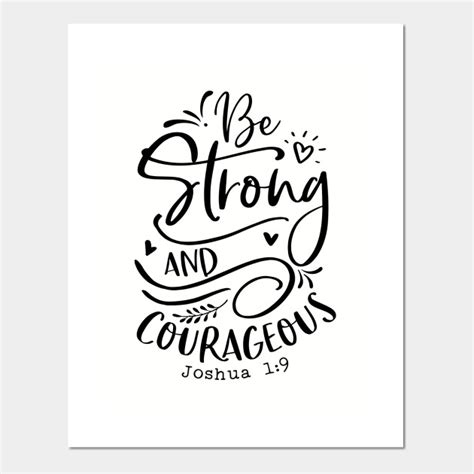 Be Strong And Courageous Joshua 19 Bible Verse Christian Black