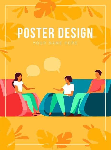 Free Vector Group Therapy And Support Poster Template Group Therapy