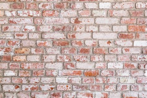 Texture Of Old Rustic Brick Wall Painted With White Stock Photo Image