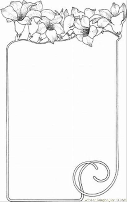 Coloring Borders Frame Frames Pages Flowers Printable