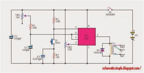 Timer Control Relay Switch Ic Ne555 Schematic Simple