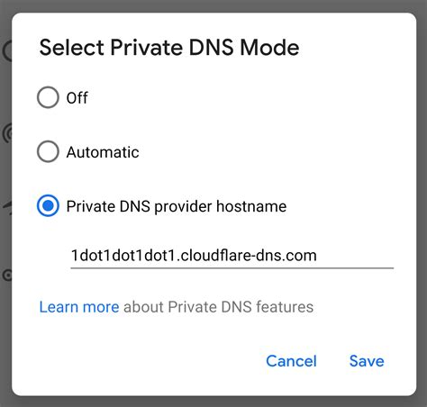 By default set android private dns automatic on the latest android 10 devices. Enable Private DNS with 1.1.1.1 on Android 9 Pie