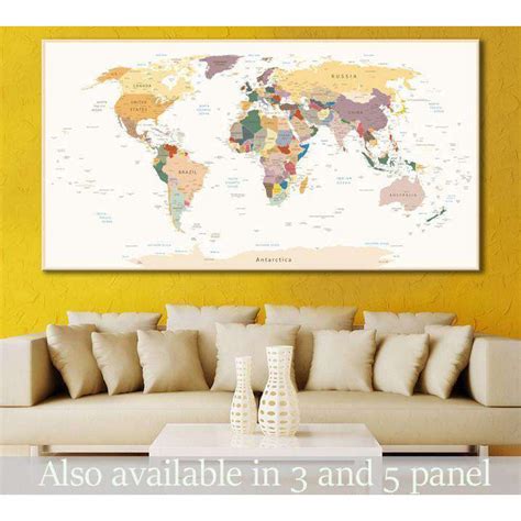 World And Country Maps Zellart Canvas Prints