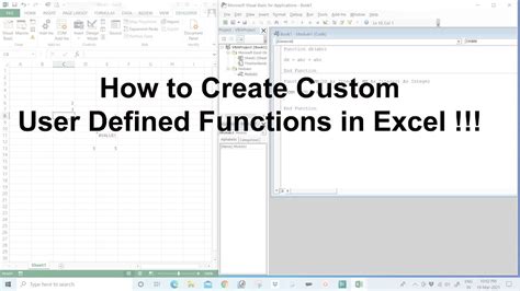 How To Create Custom User Defined Functions In Excel Youtube