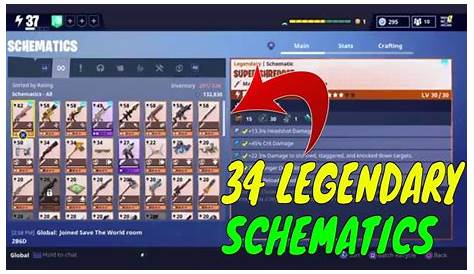 how to get legendary schematics in fortnite save the world