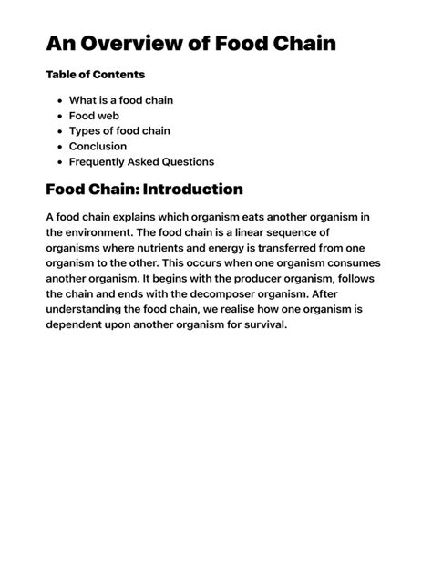 Food Chain Definition Types Examples Faqs Pdf