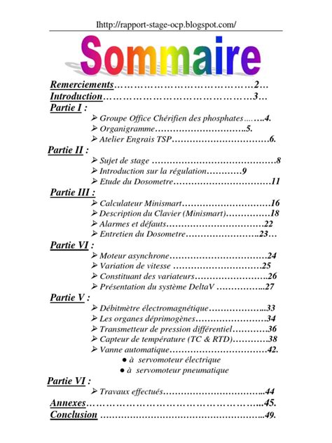 Exemple De Rapport De Stage Pour Titularisation Rapport De Stage