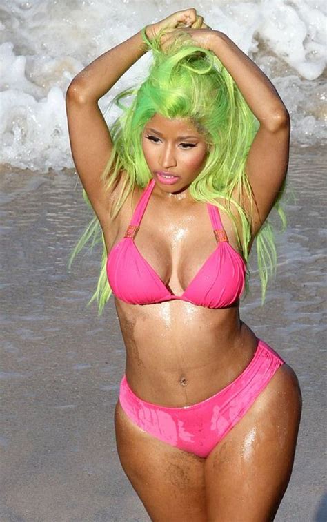 Nicki Minajs Pink Bikini Clad Starship Beach Oahu Hawaii