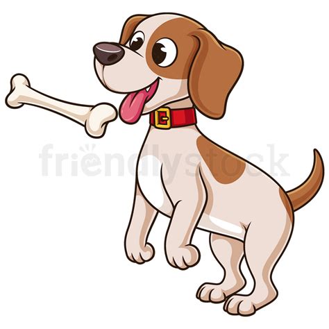 Cute Dog With Bone Clip Art