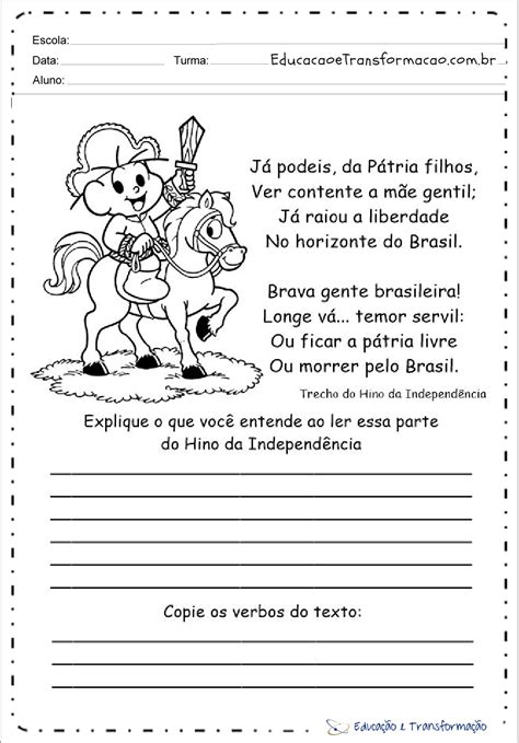 Atividades Independencia Do Brasil 4 Ano
