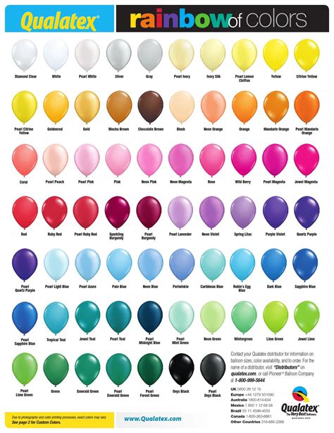 Print a rainbow picture to colour. US Rainbow of Colors Chart 2015 by Pioneer Balloon Company ...