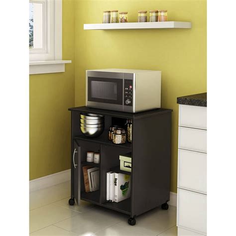 South Shore Smart Basics Microwave Cart With Storage On Wheels