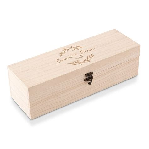 Personalised Wooden Wine Gift Box With Lid Etsy