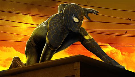 1336x768 Spider Man No Way Home 4k Gold And Black Hd Laptop Wallpaper