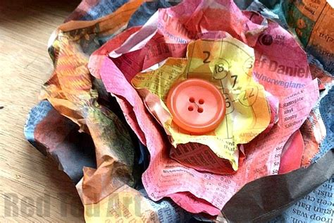 How To Make A Newspaper Flower Red Ted Arts Blog