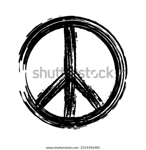 Black Peace Symbol Painted Brush On Stock Vector Royalty Free