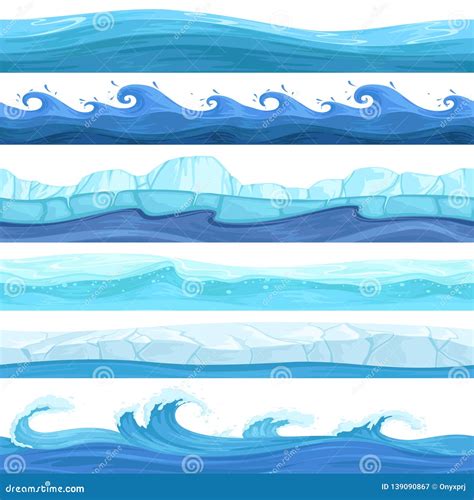 Water Game Seamless Liquid Blue Surface Background For 2d Game
