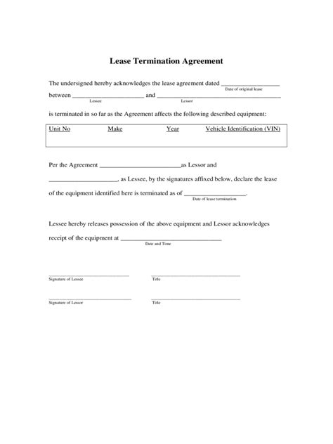 lease termination form 4 free templates in pdf word excel download