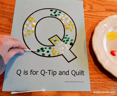 Best practices & activities for preschoolers. Paint With Q-Tips - Letter Q Preschool Activity - Ducks 'n ...