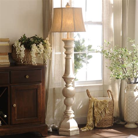 We Love The Antique Feel And Beautiful Spindle Design Of The Mackinaw Cream Floor Lamp Cream
