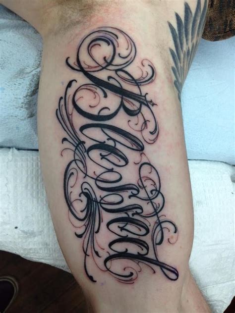 Blessed Script Tattoo By Bj Betts Tattoos