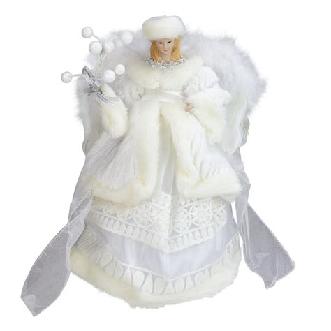 12 White Angel In A Dress Christmas Tree Topper Unlit