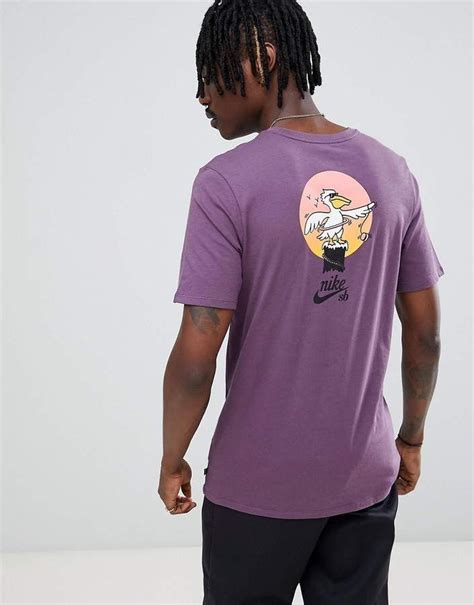 Nike Sb T Shirt With Pelican Back Print In Purple 912350 517 Nike Sb