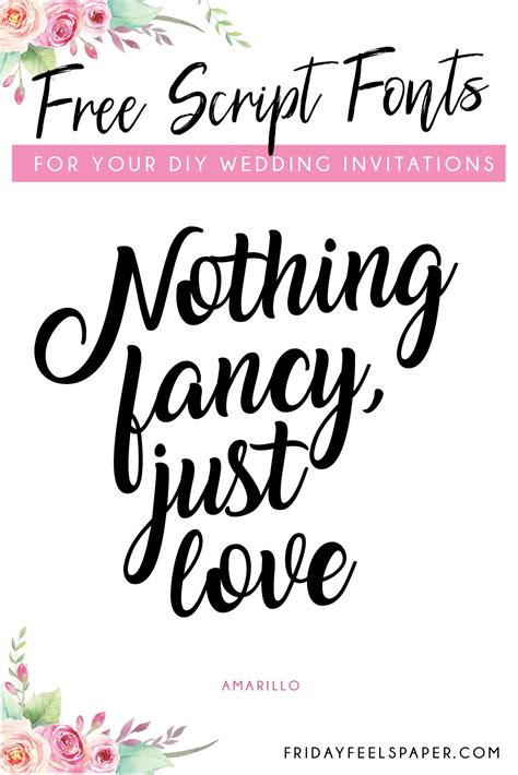 20 Free Script Fonts For Your Diy Wedding Invitations Friday Feels