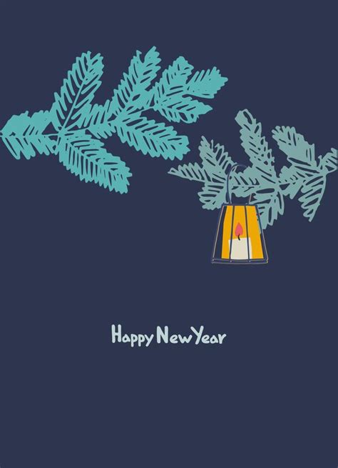 Happy New Year 2023 Greeting Card Template Stylish Scandinavian Design