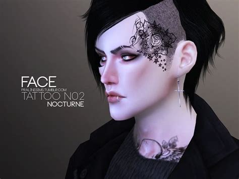 A Woman With Black Hair And Tattoos On Her Face