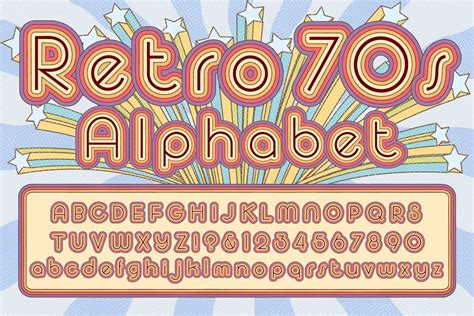 Retro 70s Alphabet Photoshop Graphics Creative Market