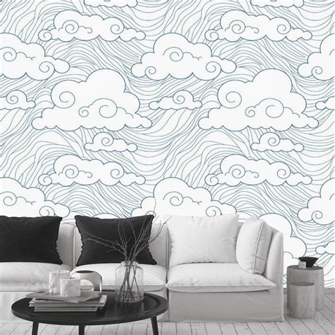 Wallpaper Clouds Peel And Stick Abstract Removable