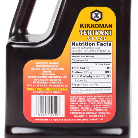 Kikkoman Teriyaki Sauce Nutrition Facts Blog Dandk