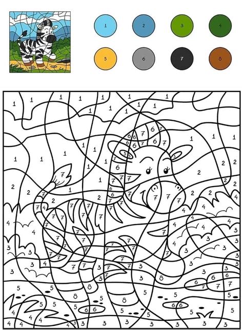Color By Number | 100 Best Worksheets Coloring Pages Free Printable